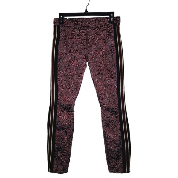 Faith Connexion Brocard Stretch Low Rise Legging US 4 FR 36 Metallic Tuxedo Moto - Picture 1 of 16